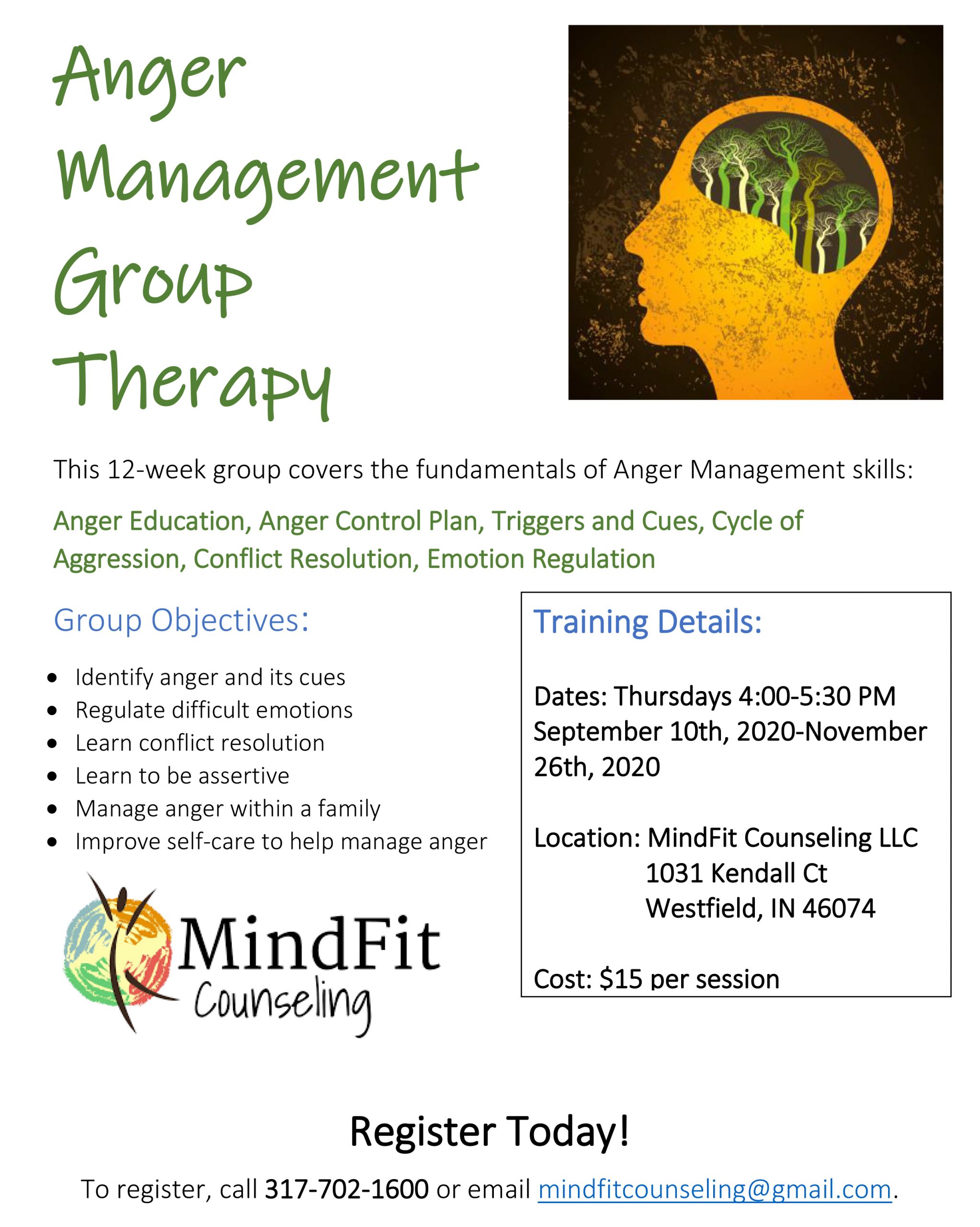 anger management therapy near me